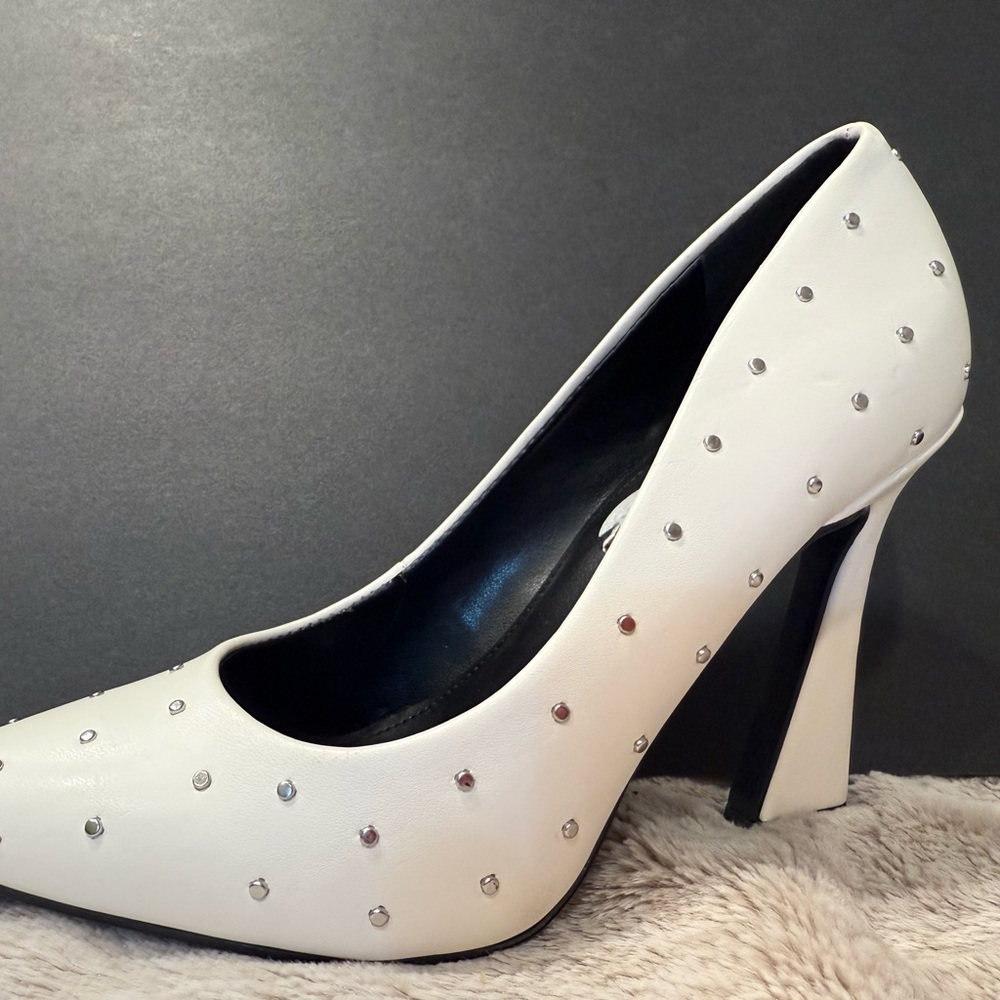 Nine West White Studded Heels